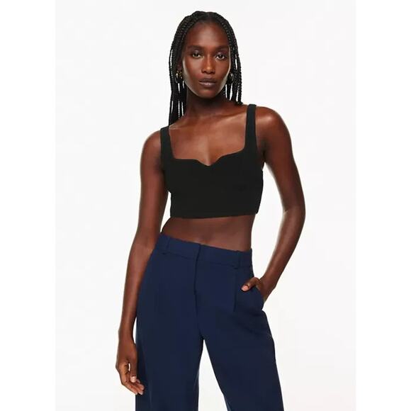 Babaton Sculpt Knit Notch Tank Top Black - XS - Picture 3 of 7